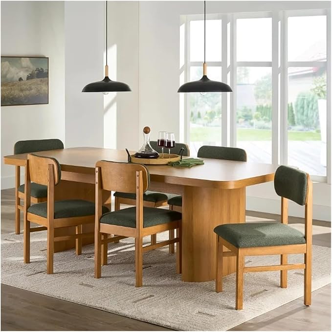 Adjustable Office Computer Chair with Armrest 1pcs Curved Backrest Solid Rubberwood Frame Dining Chairs Cream and OliveGreen Color(OliveGreen)