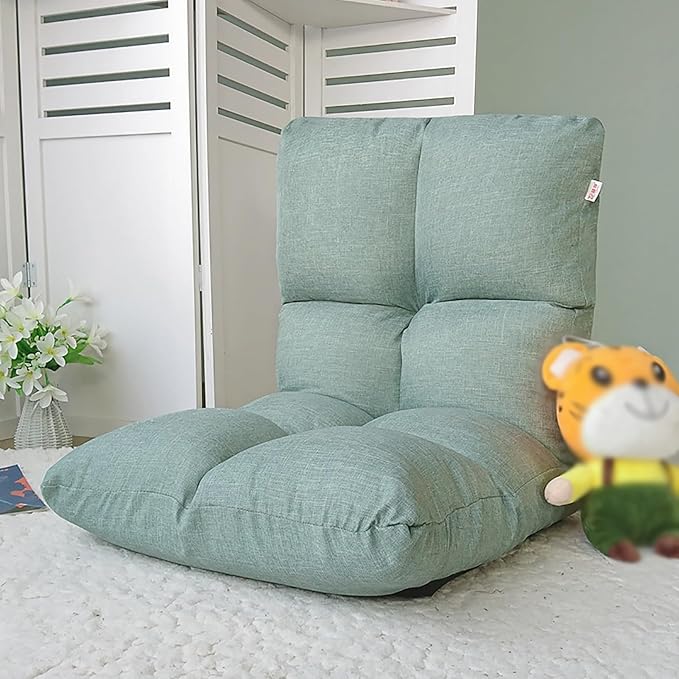NaKeah Floor Chair with Back Support Folding Sofa Chair with 6 Adjustable Position Couch Recliner Meditation Chair Gaming Floor Chairs for AdultsB