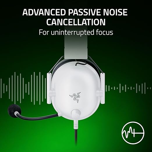 Razer BlackShark V2 X Xbox Gaming Headset: 50mm Drivers - Cardioid Mic - Lightweight - Comfortable Noise Isolating Earcups - for Xbox Series X Series S PS5 PC Switch via 3.5mm Audio Jack - White