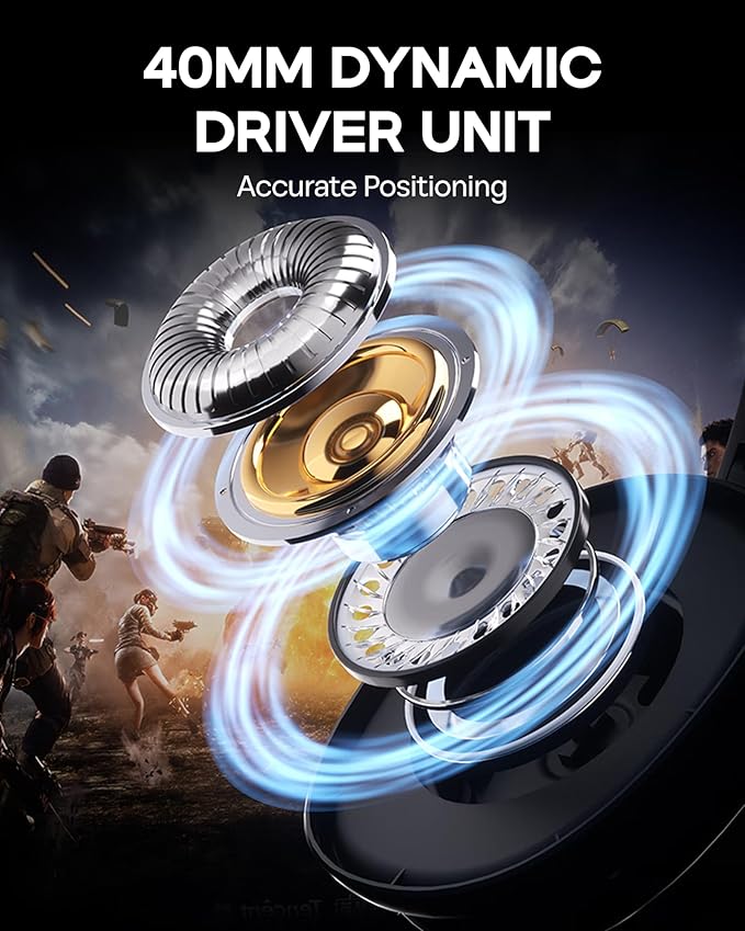 EPOMAKER X Aula G7 Pro Wireless Gaming Headset Dual Mode BT5.3 &amp 2.4GHz 7.1 Surround Sound 80+ Hour Battery RGB Light with Noise Canceling Mic for PS5 PS4 Switch PC (White)