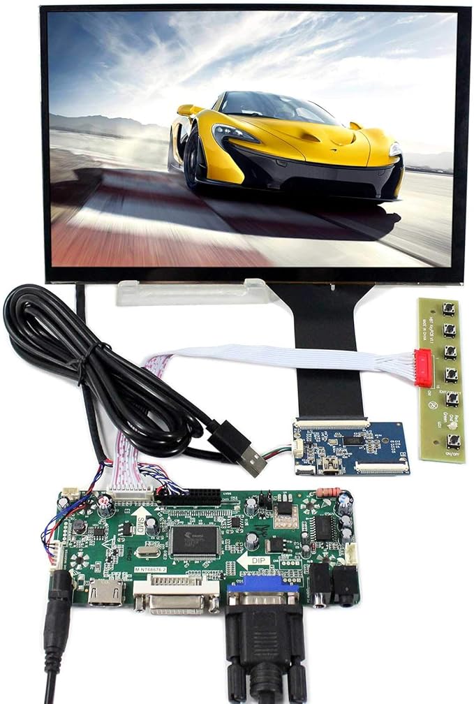 VSDISPLAY 10.1 1280X800 LCD Screen 10.1 inch B101EW05 or LP101WX1-SLP2 + Capacitive Touch Panel with USB Touch Controller + DVI VGA Audio LCD Driver Board Control kit