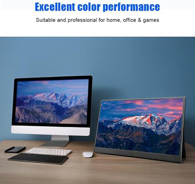 Yoidesu 15.6 Portable Monitor Touchscreen FHD IPS Touch Screen Travel Monitor with Kickstand &amp Speaker USB C External Monitors for Laptop Phone Computer Switch