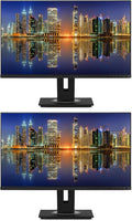 Viewsonic VG2748a 27-inch 1920 x 1080 Full HD LCD IPS Monitor 2-Pack Bundle with Frameless FreeSync Eye-Care HDMI DisplayPort USB Hub Speakers