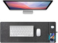 Wireless Charging Mouse Pad 31.5x11.7 XXL Large Office Desk Pad with Ultra-Smooth SurfaceNon-Slip Base Classic Black Waterproof Computer Desk Mat for MacBook PC Laptop Christmas