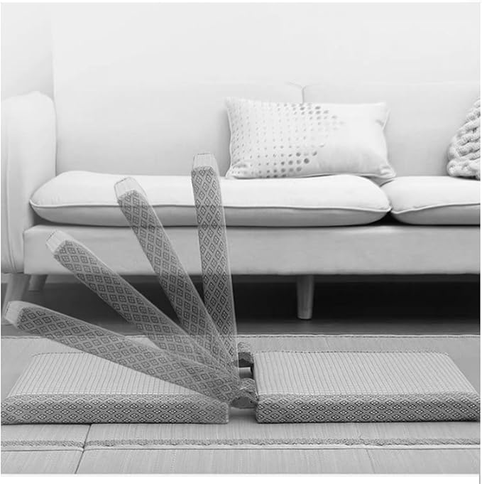 Aimeryup Hotel Legless Chair Wooden Foldable Adjustable Height Fabric Cushion Lazy Living Room Sofa 40X43X43CM(Size:40X43X43CMColor:B)