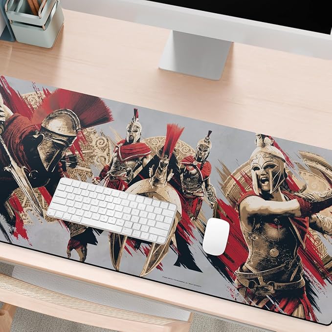 Head Case Designs Officially Licensed Assassin's Creed Alexios and Kassandra Odyssey Key Art 37.4 x 15.75 x 0.16 inches (900 x 400 mm) - XL Gaming Office Desk PC Keyboard Mouse Mat Pad