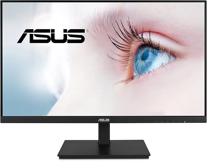 ASUS 24”1080P Monitor(VA24DQSB)-Full HDIPS75HzSpeakers Adaptive-Sync Low Blue Light Flicker Free VESA Mountable Frameless HDMI DisplayPort VGA USB hub Height Adjustable Black12.8x21.3x2.1