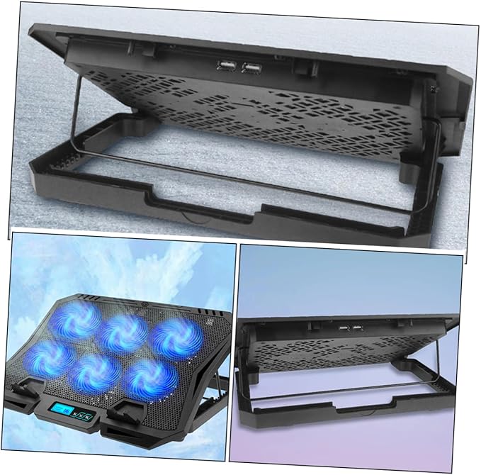NUOBESTY Laptop Cooling Stand Height Compatible Riser Ergonomic Design for Portable Cooling Pad Fan for Travel and Home Use