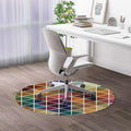 Blue Purple PU Leather Chair Mat Office Protector for Hardwood Floors 80s Memphis Zigzag Anti-Slip Floor Protection Mat Multi-Purpose Chair Carpet for Desk Geometric Diameter 47.2 in