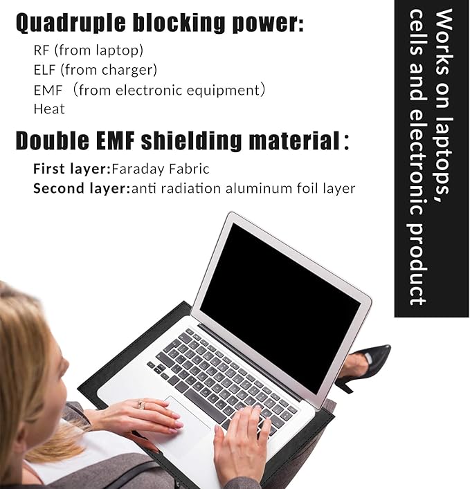 Laptop EMF Radiation Protection pad Anti-Radiation Laptop EMF Blocker &amp Heat Blocker - Anti Radiation Lapdesk 5g Protector Lapdesk 12''*16''