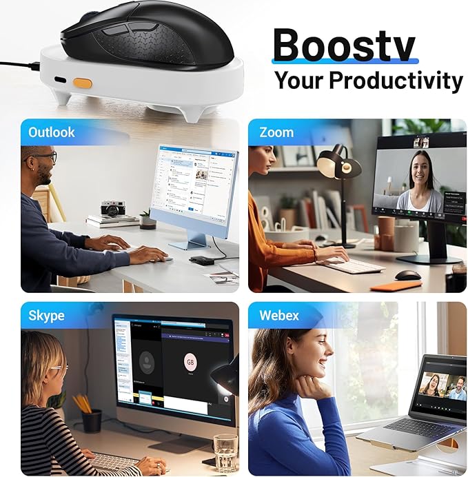 HONKID Undetectable Mouse Mover Jiggler with ON/Off Switch and USB Port Drive-FreeSimulate Physical Automatically Mouse MovementPrevent Computer Laptop Inactive/Lockdown (White)
