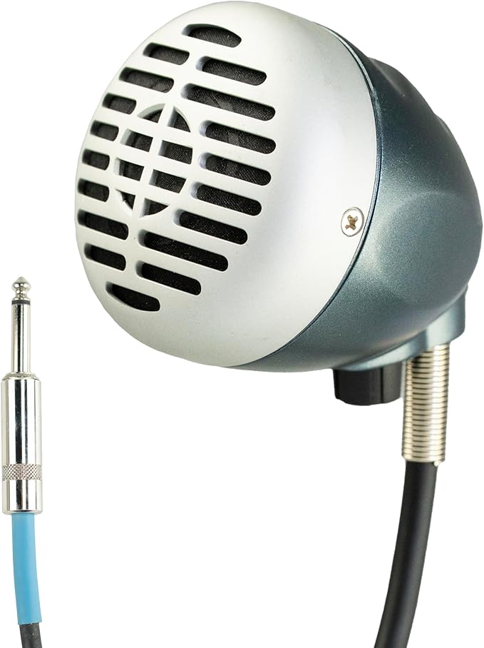 Superlux D112C Omnidirectional Dynamic Microphone – Hi-Z Vocal Mic for Blues/Harmonica Volume Control 6.3mm Connector &amp 6m Cable Plug into Guitar Amps Live Performance Vintage Bullet Mic Desi