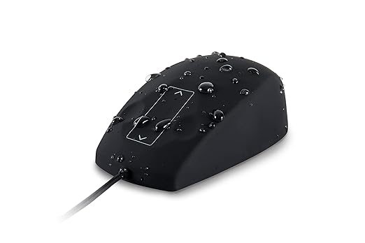 WetKeys Waterproof Professional-Grade Mouse w/Touchpad-Scroll (USB) (Black) |OMWK0C03-BK