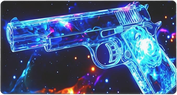 Handgun Desk Cover MatExtended Large Mouse PadComputer Laptop Mat Desk Decor for Office Game Home 30x16 Inch