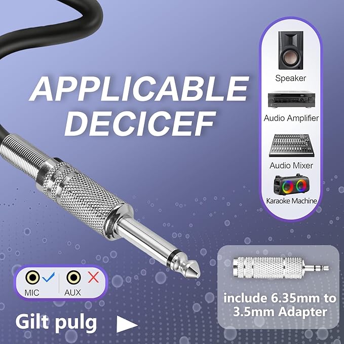 LyricLoom 2 Pack Wired Microphone for Karaoke Singing Vocal Dynamic Mics with Switch16.4ft Cable with 3.5mm Adapter Metal Handheld Corded Microphone for Speaker Karaoke Machine Amplifier