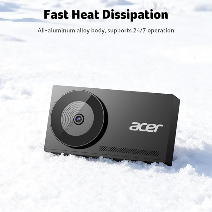 acer 4K Webcam for PC/Mac with All-Metal Unibody Sculpted Sony 1/2 Sensor PDAF 2 Noise Reduction Mics Privacy Cover Lightweight Fast Cooling Streaming Camera for Live Meeting Commerce Gaming