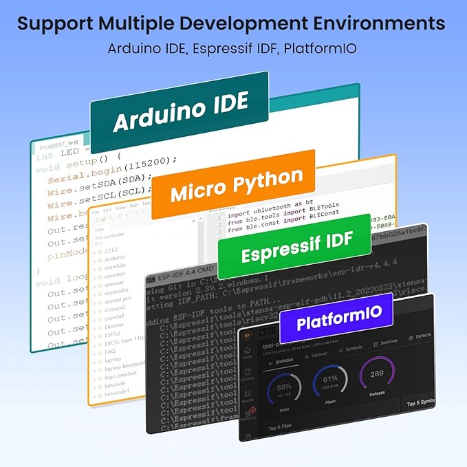 ELECROW ESP32 Display 800×480 4.3 HMI Advanced ESP32 IPS Touch Display Support AI Speech Interaction 32-Bit LX7 Dual-Core Processor Up to 240MHz Compatible with Arduino ESP-IDF and LVGL
