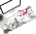 Japanese Cherry Blossom Desk Mat Mouse Pad 31.5 x11.8 XL Extended Mousepad Huge Mouse Pads with Stitched Edges Desk Pad for Work Game Office Home