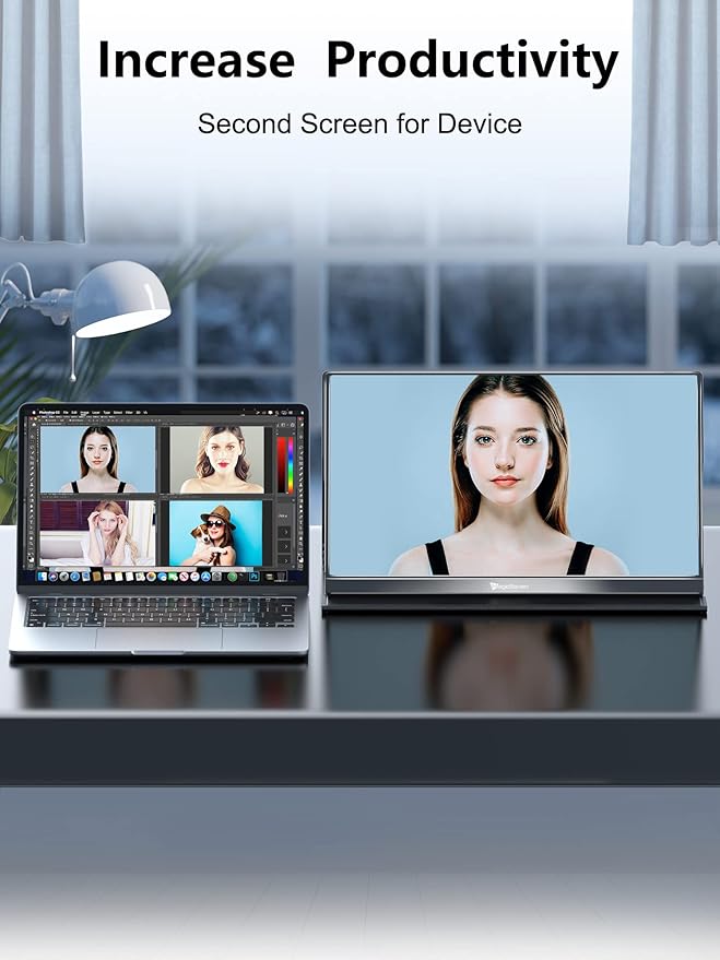 2.5K Portable Monitor 17.3 QHD IPS Laptop Screen VESA USB C HDMI Second Computer Gaming Display with 2 Speakers Travel Monitor for MacBook Phone PS4/5 PC Phone Xbox Switch