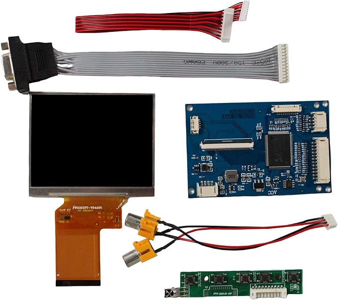 VSDISPLAY 3.5 Inch 640x480 IPS LCD Screen VS035T-001AT 400 Nits Display Panel with VGA AV Video Input LCD Controller Board