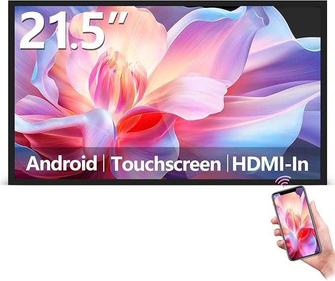 21.5 Capacitive Touchscreen Industrial Monitor Indoor Digital Signage Display for Advertising Reverse Control Laptop Wireless Screen Mirroring Built-in Speakers USB HDMI Ports