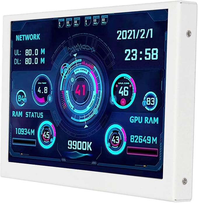 ASHATA 5 inch USB Mini Screen AIDA64 PC CPU GPU Data Monitor Computer Temperature Display Type C Sub Screen PC Sensor Panel Display for