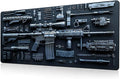 Cool Military Weapon Build Weapon Parts Display Large Gaming Mouse PadNon-Slip Rubber Desk Mat Keyboard for Table Decor (A)