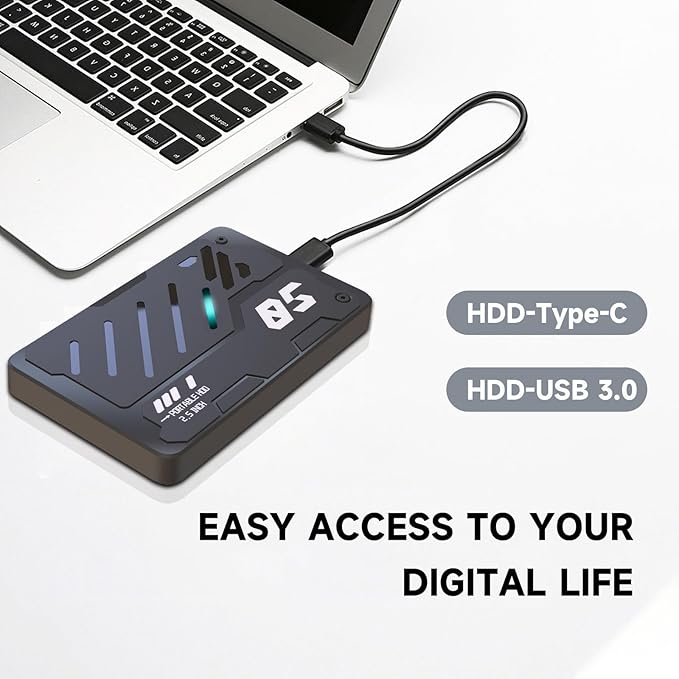Pffiocix USB 3.0 Portable External Hard - 2.5 Aluminum Alloy Fast Data Transfer up 5Gbps Available 160GB 1TB(320GB)