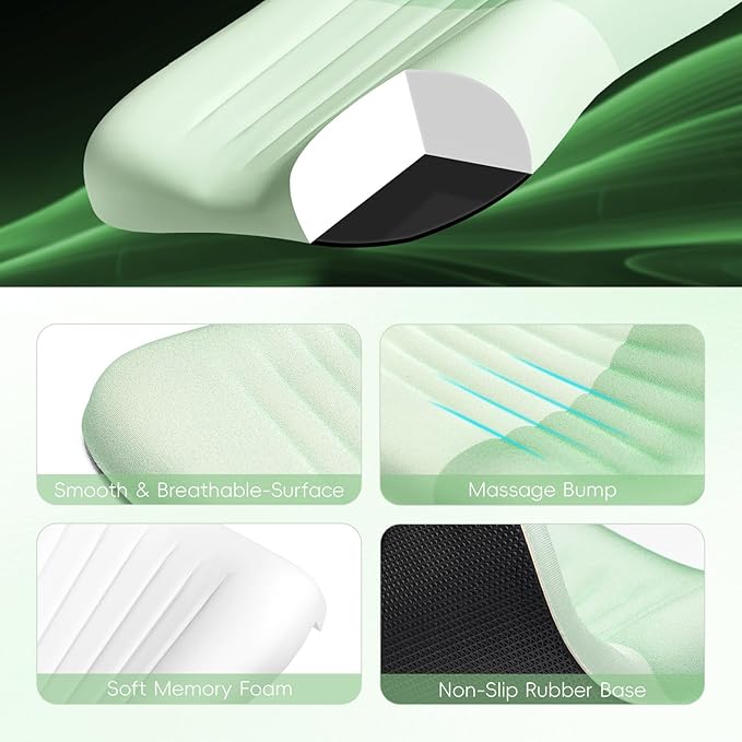 Ospelelf Mouse Pad with Wrist Rest Set Foam L-Shaped Desk Elbow Pad Ergonomic Desk Edge Cushion Anti-Slip Rubber Bottom Office Women Desk Accessories for Computer Laptop and Gaming Light Green