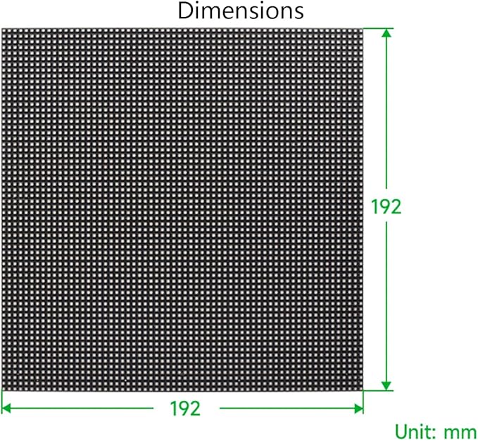 Flexible RGB Full Color LED Matrix Panel 64x64 Pixels 4096 Individual RGB LEDs3mm PitchAdjustable Brightness and Bendable PCB Compatible with Raspberry Pi/Raspberry Pi Pico / ESP32 / Ardu