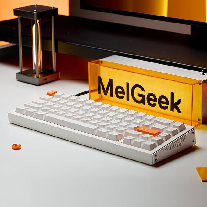 MelGeek REAL67 Wired Gaming Keyboard with RGB Magnetic Keyboard with Hall Effect Rapid Trigger Hot-Swappable Snap Tap &amp Adjustable Actuation Online HIVE Custom (Sodium-White)