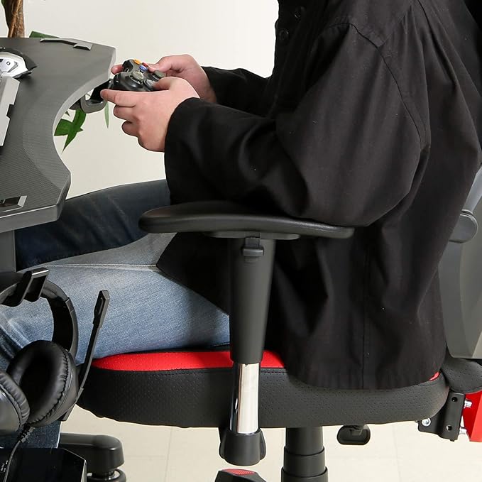 不二貿易(Fujiboeki) Fuji Boeki 19427 Rays Gaming Chair Personal Chair Width 27.0 x Depth 25.8 x Height 46.5-49.2 inches (68.5 x 65.5 x 118-125.5 cm) Red Mesh Rotatable Reclining
