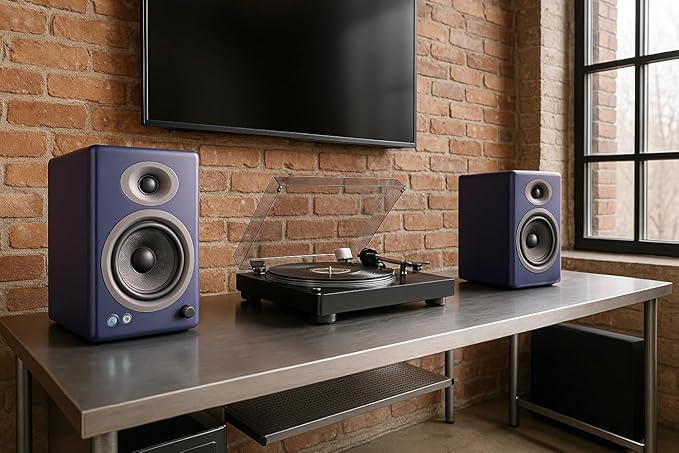 Audioengine A5+ Wireless Bluetooth Bookshelf Speakers - Premium 150W Stereo Speakers for Music Gaming Turntables Home Theater Systems - Powerful Studio Monitors