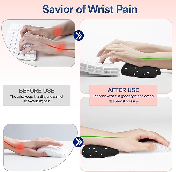 Cloud Wrist Rest Set for Keyboard and Mouse Includes Cute Coaster with Computers and Laptops (Black Star Set)