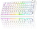 AULA F75 Pro Wireless Mechanical Keyboard with Knob75% Hot Swappable Custom Gaming KeyboardsRGB BacklitPre-lubed SwitchesSide Printed PBT Keycaps Creamy Sounding Computer Keyboard Line White