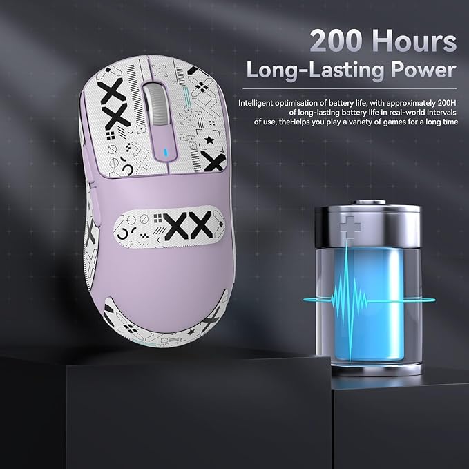ATTACK SHARK X3 Wireless Gaming Mouse 49g Bluetooth/2.4G/USB-C Ergonomic Computer Mouse PAW3395 26K DPI Sensor 200h Battery Life Programmable Buttons Gaming Accessories for PC/Laptop/Mac