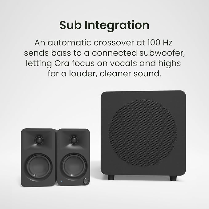 Kanto ORAMR 100W Powered Reference Desktop Computer Speakers with Bluetooth 5.0 and USB-C Input | Bi-Amplified | 100 Hz Automatic Crossover | Reference Quality Sound | Pair | Red