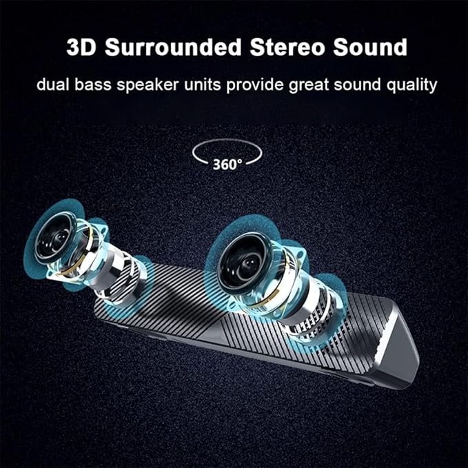 Computer Speakers for Desktop Portable Speaker Bar Computer Speaker 4D Stereo Sound Wired Computer Sound Bar USB Powered Soundbar Speaker for PC TV