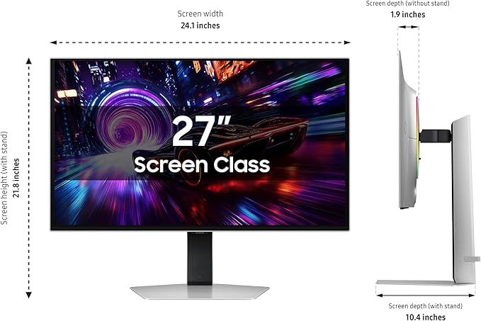 SAMSUNG 27-inch Odyssey QD-OLED G8 (G81SF) 4K 240Hz Gaming Monitor 0.03ms Response Time DisplayHDR True Black 400 AMD FreeSync™ Premium Pro Ergonomic Stand LS27FG810SNXZA 2025