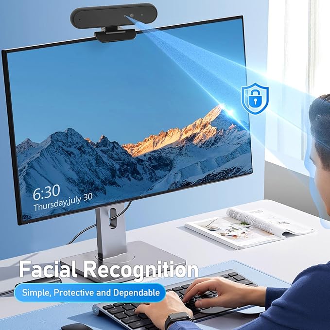 1MP HD Webcam with USB C Interface Recognition Webcam 1280x720 Resolution Aluminum Alloy Computer Camera for Live Video Calling