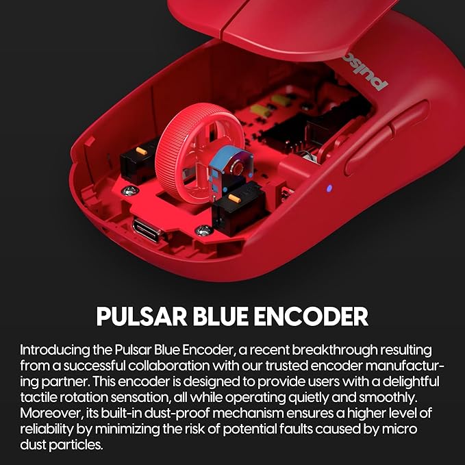 Pulsar Gaming Gears X2 v2 mini Wireless Gaming Mouse Limited Color Edition Ultra Lightweight 1.80 oz (51 g) Symmetrical Optical Switch 26000 DPI PAW3395 Sensor (Mini Wireless Red) (Renewed)