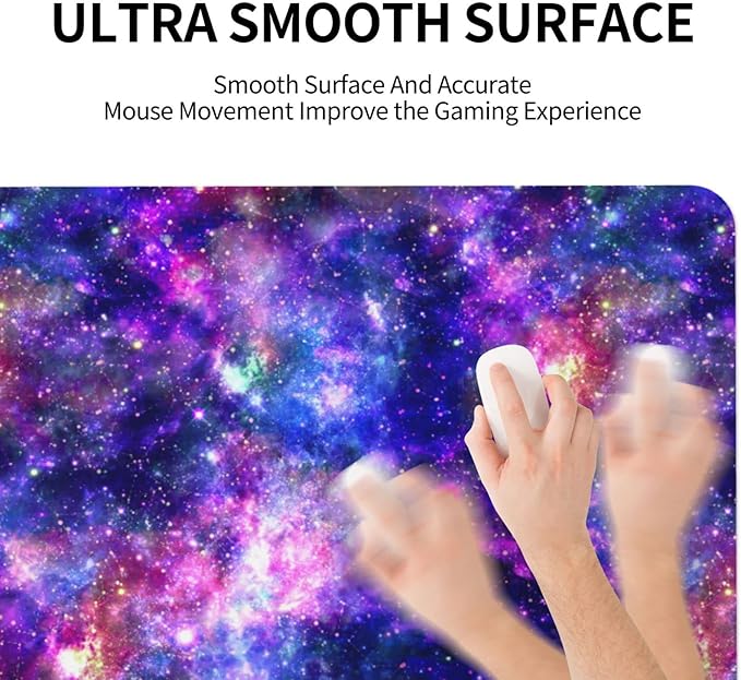 Galaxy Constellation Large Mouse Pad Gaming Mousepad with Wrist Support Rubber Computer Keyboard Mat for Desk Laptop Non-Slip Full Deskmat Protector Waterproof Writing Pad Office Home 16x35.5 in