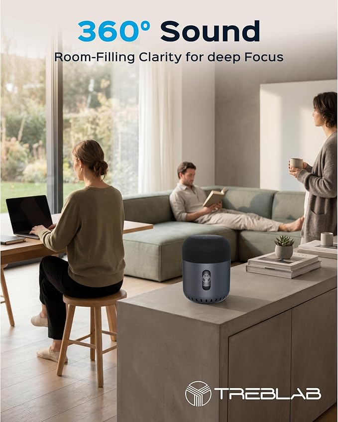 TREBLAB Loud Portable Bluetooth Speaker with 360° Surround Sound 90W 5-Driver System Subwoofer Wireless Speaker 22H Battery IPX4 Waterproof TWS Touch Control Aluminum Body - HD-360 Pro