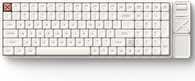 IQUNIX Magi96 Pro Low-Profile Mechanical Keyboard Creamy Keyboard with Number Pad Wireless 96% Layout with Media Controls Full Aluminum Hot-Swappable RGB Backlit VIA Customizable (White)