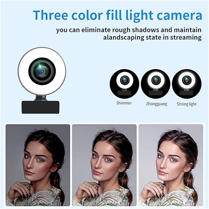 Web Camera Webcam 2K 4K 1080P HD with Microphone Web Cam Conference PC Autofocus USB Camera Laptop Desktop for Office Meeting Accessories for Gaming Video Calling Recording (Color : 4K AF)