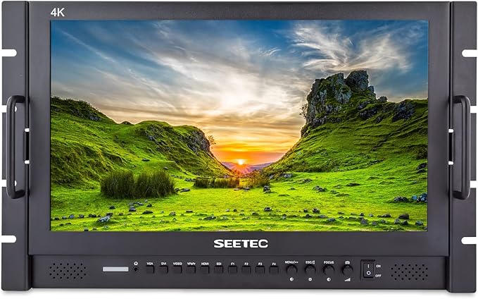 SEETEC P173-9HSD-RM 17.3 7RU Rack Mount Broadcast LCD Director Monitor with 3G-SDI HDMI YPbPr Input and Output Full HD 1920×1080