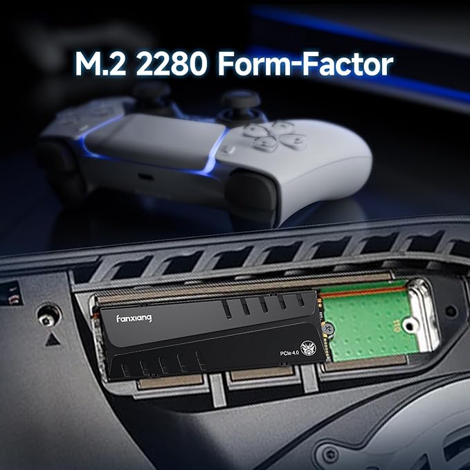 fanxiang S770 2TB NVMe M.2 SSD for PS5 - with Heatsink and DRAM Up to 7300MB/s PCIe 4.0 Suitable for PS5 Memory Expansion Game Enthusiasts IT Professionals