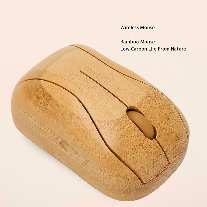 for XP Mouse Creative Bamboo Wooden 2.4G Cordless Mouse Low Noise Computer Mouse with USB Receiver for Notebook PC Laptop Computer Support OTG Function