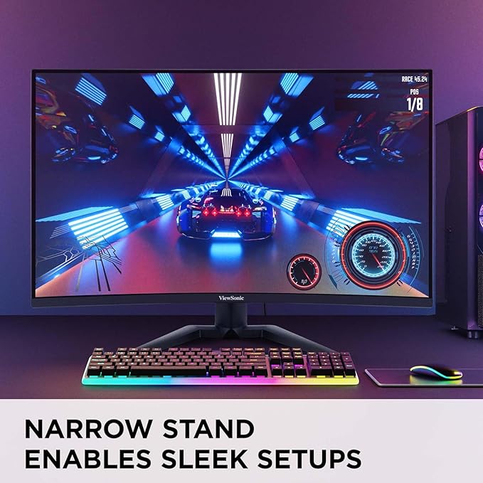 ViewSonic VX3228C-2K 32 Inch 1440p Curved Gaming Monitor with 1ms 180Hz FreeSync Eye Care HDMI and DisplayPort Inputs