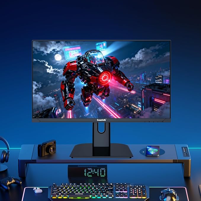 Gawfolk 27 inch 2K QHD(2560×1440) PC Screen 180Hz Gaming Monitor 1ms Without Bezel FreeSync100% sRGB 178° Wide Viewing Angle HDMI2.0 &amp DisplayPort 1.4 75 * 75MM Wall Mount Compatible- Black